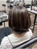 ハイライトカラーケアブリーチレイヤーカットくびれヘアカット