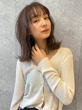 アース 三軒茶屋店(HAIR&MAKE EARTH) 三軒茶屋_レディース_セミロング_コテ巻き_ブラウン_くびれ巻き