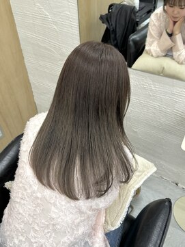 ツキヘア(TUKI hair) ブリーチなし透明感オリーブカラーグレージュ