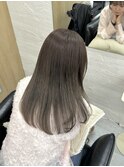 ブリーチなし透明感オリーブカラーグレージュ