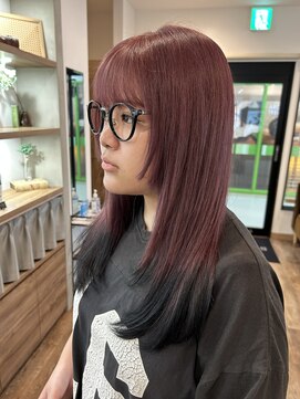 ブランシェ JR勝川駅前店 ピンクパープル×エンドカラーブラック