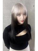 ホワイト×ブラック ルーツカラー