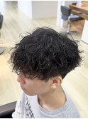 マッシュ×波巻きパーマ