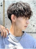 ソフトツイストパーマラウンドマッシュ韓国ヘア刈り上げツーブロ