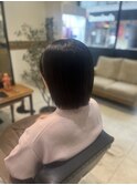 ショートボブ×切りっぱなし×ブラウンカラー【南林間】