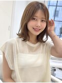 大人ボブ/くびれ/ミディアムレイヤー/外ハネボブ/ミディアムボブ