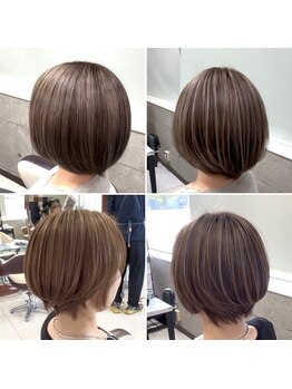 プログレス つくば店(PROGRESS by ヂェムクローバーヘアー)の写真/透明感カラーが大人気★イヤリング,インナーカラー,ハイライト,アンブレラ等のデザインカラーもお任せ!