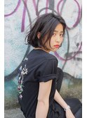 bibito 黒髪 ソフトなデジタルパーマ ボブ