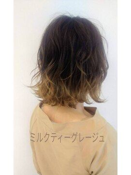 ファイブボックスヘアー 広島(five vox hair) グラデーションミルクティーグレージュ