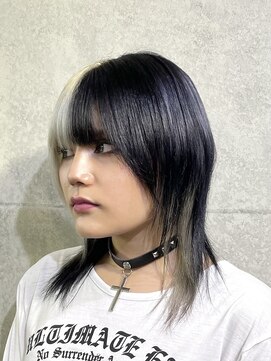 ピチカート(pizzicato) クルエラカラー/ホワイト×ブラック/ツートンウルフ