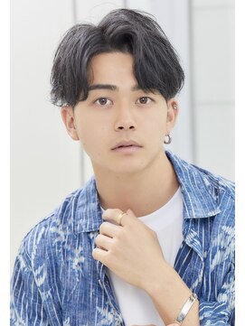 アンフィニー 銀座(ANFINI) ワンカールで流れるセンターパートメンズヘア