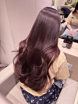 ステア ケース(stair case) 韓国レッドブラウンカラーロングレイヤーカット