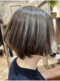 白髪ぼかしカラー白髪ぼかしハイライト大人ショート30、40、50代