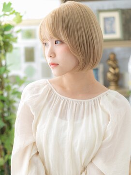 カバーヘア ブリス 戸田公園西口店(COVER HAIR bliss) 外国人風大人かわいい前下がり金髪ボブh4戸田公園10代20代30代