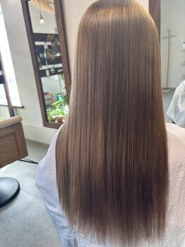 エメヘアー(EME HAIR)の写真/【小野田/縮毛矯正/ストレート/髪質改善】柔らかな質感のストレートヘアを実現◇理想のサラ艶美髪へー。