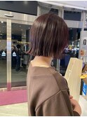 ブリーチなし/バイオレット/ラベンダー/切りっぱなし/ボブ