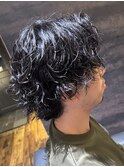 MEN’S HAIR/ブルーブラック/フェザーパーマ/瀬田