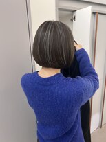 ローレンアオ(LOREN AO)&nbsp;ミルクティーブロンド/ダークブルー/デジタルパーマ/矢場町