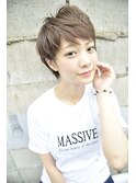 小顔アシメショート×グレージュhair　MASSIVE大宮