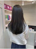 韓国ナチュラルレイヤーカット×黒髪ロングストレートヘア