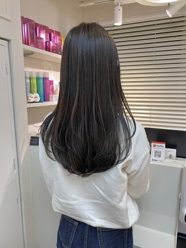 イヴォーク トーキョー(EVOKE TOKYO) 韓国ナチュラルレイヤーカット×黒髪ロングストレートヘア