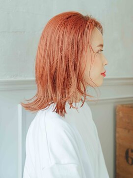 美容室 リズヘアー 稲毛店(Riz hair) 人気オレンジ外ハネミディ【稲毛駅】