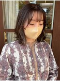 イヤリングカラー　ふんわりカール　ショコラアッシュ