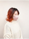 《TOPHAIR 玉島店/ ぱん》切りっぱなしボブ×カシスオレンジ