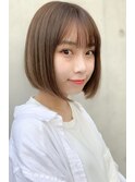 【吉祥寺/nine】切りっぱなしボブ 夏 首スッキリ グレージュ