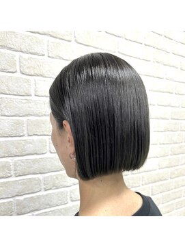 アボックス(abox) 切りっぱなしボブ×地毛風オリーブ