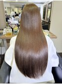 髪質改善　アッシュベージュ　艶感ストレート　韓国ヘア　うる艶