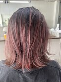 西区新町美容室★roots★ピンクグラデーションカラー外ハネボブ