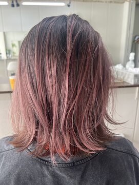 ルーツ ヘア デザイン(roots hair design) 西区新町美容室★roots★ピンクグラデーションカラー外ハネボブ