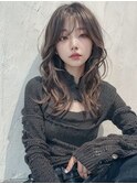 韓国フェミニンロング似合わせカット×メルティカラーグレージュ