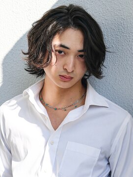 アフロート ディル(AFLOAT D'L) ミディアムスパイラルパーマツーブロック束感モテる長め