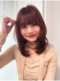 メルティカラーフェミニン似合わせカットウェーブミディアム