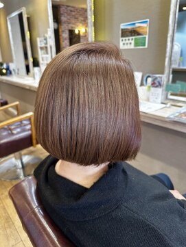 ヘアーメイクロージー 八軒店 (HAIR MAKE ROSY) 大人ショートミルクテーベージュハイライトレイヤーボブウルフ