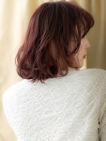 カバーヘア 上尾西口店(COVER HAIR)&nbsp;チェリーレッドインナーカラー抜け感ミディアムY上尾20代30代