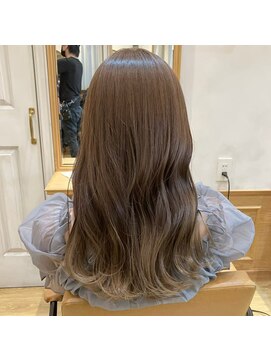 ジップ 土気あすみが丘店(ZIP) 小顔/韓国風巻き顔まわりレイヤー透明感ブリーチなしグレージュ