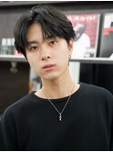 メンズセンターパート毛流れフェザーパーマ髪質改善縮毛矯正