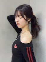 ペレ 原宿(PELE)&nbsp;ダークパープルナチュラルショート夏のヘアアレンジ原宿