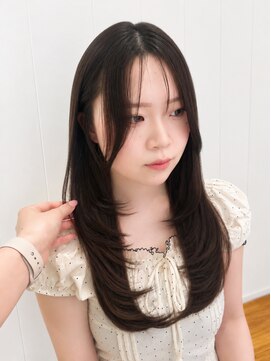 ビューバイネオリーブ 用賀店(Beau'r by neolive) ストレートパーマ縮毛矯正ダークパープル夏ミルクブラウン[用賀]