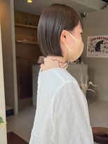 ヘアー アイス ルーチェ(HAIR ICI LUCE) オリーブベージュブリーチなしカラーミニボブダブルカラー/落合