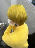 マッシュショートイエローニュアンスカラーくびれショート◎