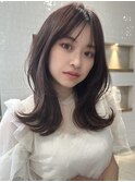 ラベンダーカラーフェイスレイヤーくびれヘア【肥田亜沙美】