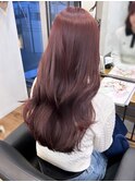 ○ピンクラベンダー 韓国ヘア 艶カラー ピンクベージュ