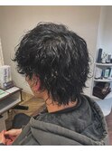 ウルフ×波巻きパーマ