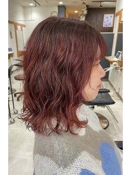 ウタ(uta) パーマ×ワインレッドカラー