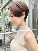 大人前髪なしショートハンサムショートショートボブ30代40代50代