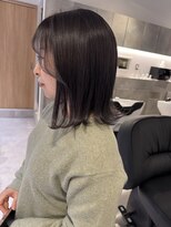 マルフェ 天王寺(marfe)&nbsp;ラベンダーグレージュ　ラベージュ　透明感カラー外はねボブ